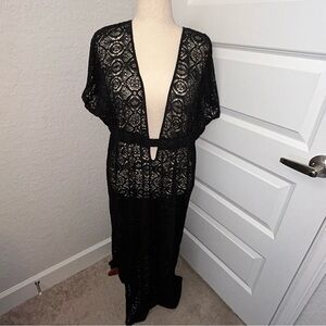 Club Z Collection Low Front Short Sleeve Maxi Coverup Dress